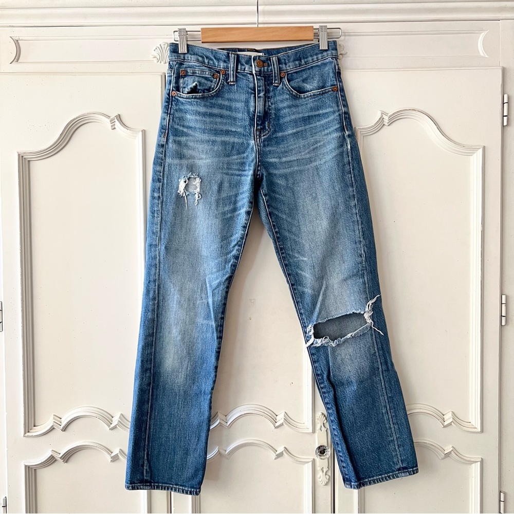 Madewell Straight Crop Ripped Jeans